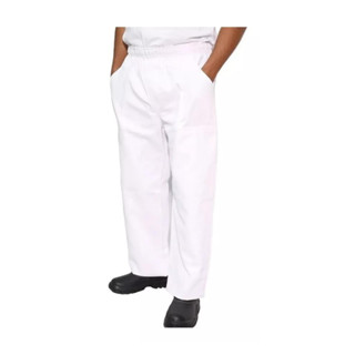 Calça de Uniforme Branca para Açougueiro, Peixeiro, Enfermeiro, Pizzaiolo e Padeiro