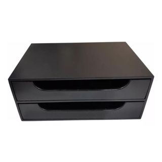 1 Suporte P/ Monitor - Organizador 2 Gavetas Preto Office em Oferta na Shopee