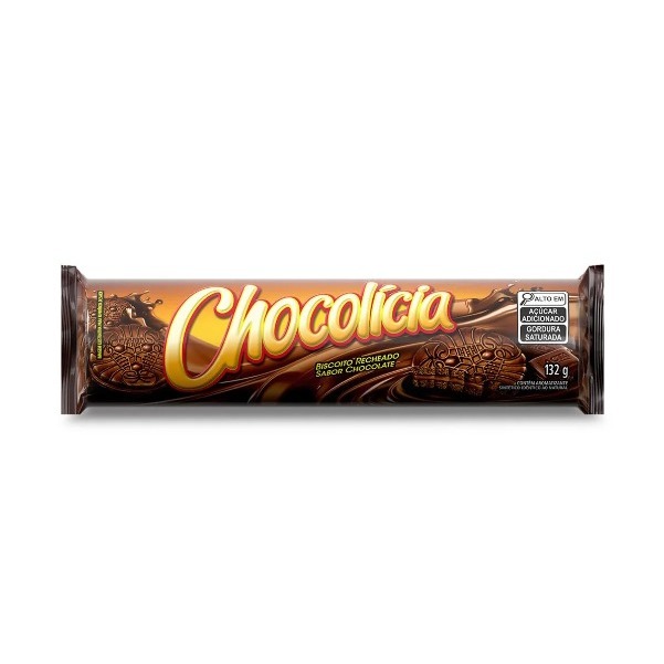 Biscoito Recheado Chocolícia Chocolate 132g - Mondelez