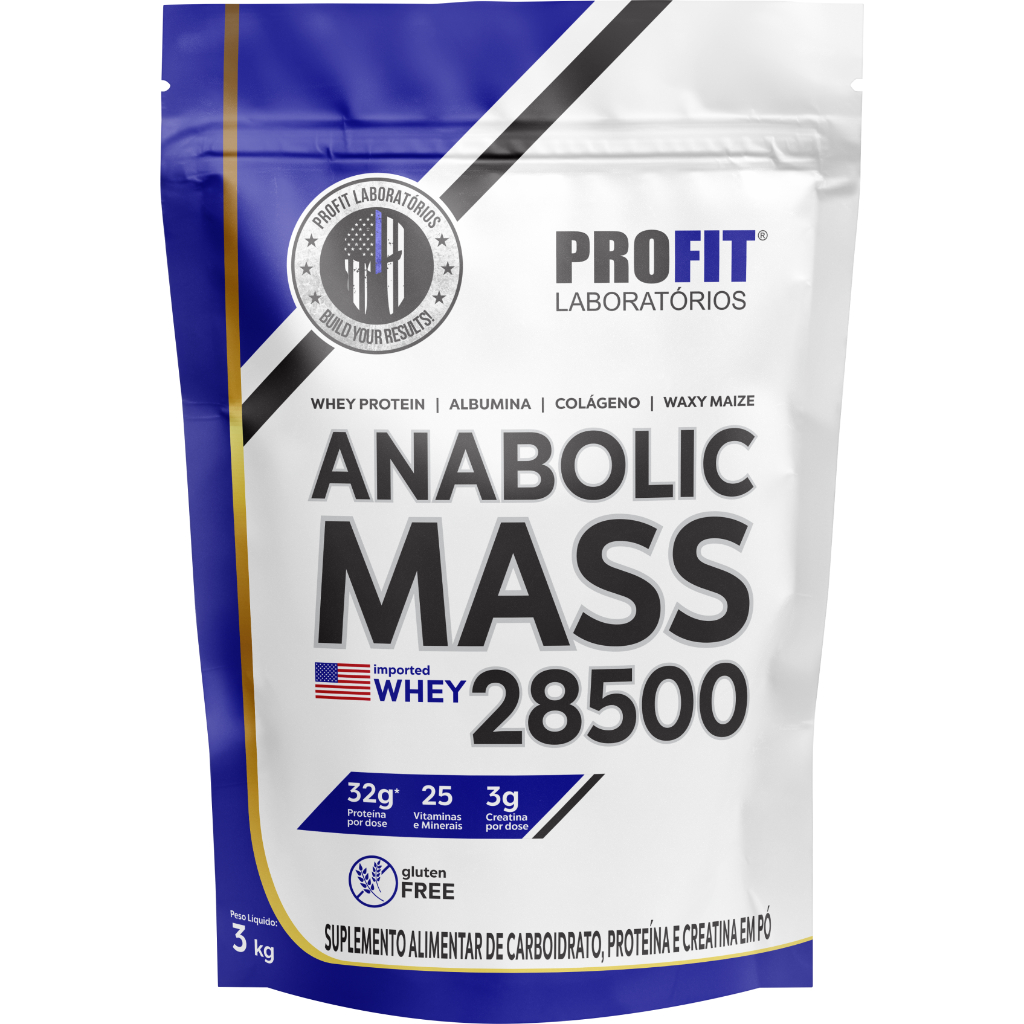 Anabolic Mass 28500 - Massa - Hipercalórico - Refil 3kg - Profit Laboratórios