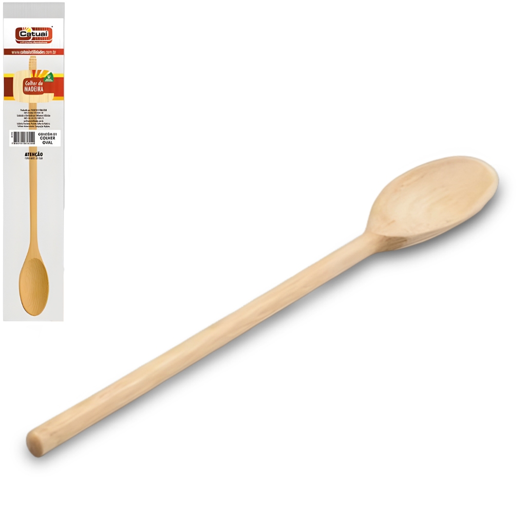Colher De Pau Madeira Modelo Oval Tradicional 23 cm Catuaí em Oferta na Shopee