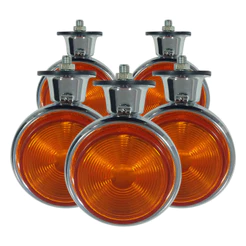 Kit de Lanterna Cromada Foguinho Maria Bojuda Carcaça Ferro Para Caminhão Âmbar (Amarelo)