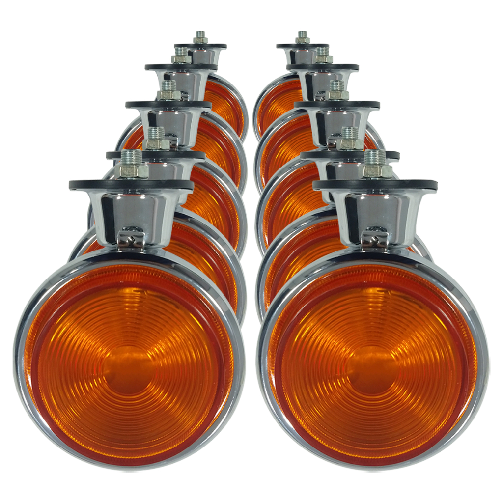 Kit 10 Unidades Lanterna Cromada Foguinho Maria Bojuda Carcaça Ferro Para Caminhão Âmbar em Oferta na Shopee