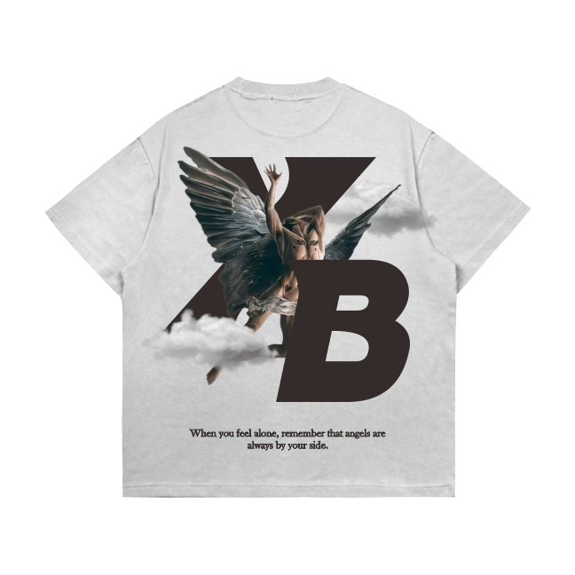 Camiseta OVERSIZED estampada blusa camisa Streetwear em algodão 30.1 modelo YB BRANCA Premium OVERSIZED