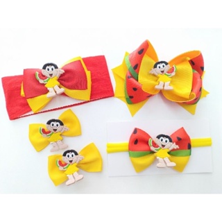 Laço Magali / Laço melância, faixa de bebê magali / laço mônica /faixa de bebê monica em Oferta na Shopee