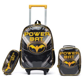 Kit Masculino Escolar Lancheira Estojo Reforçada Heroi Passeio