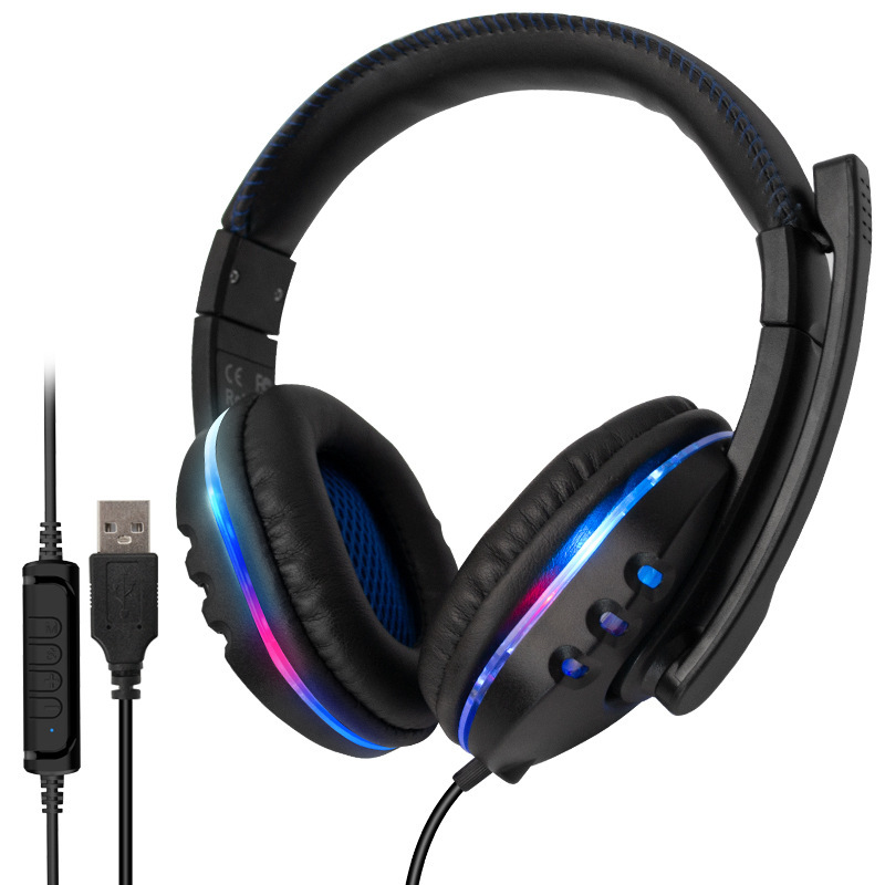 Fone De Ouvido Gamer Com Fio Usb Para Pc Note book Headset Com Microfone LED RGB Kapbom em Oferta na Shopee