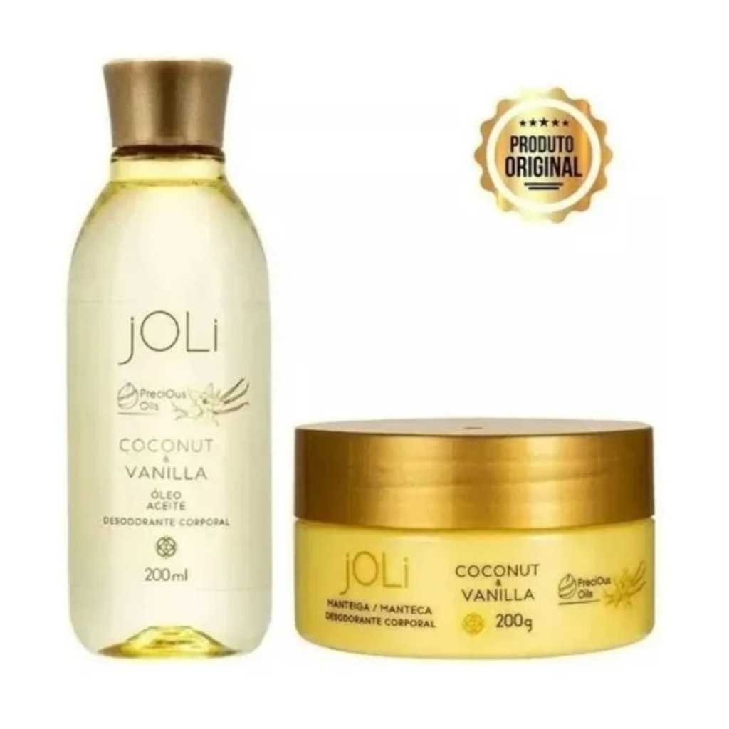 Óleo em Creme Joli Vanilla e Coco 200ml + Manteiga Corporal Joli Vanilla e Coco 200g