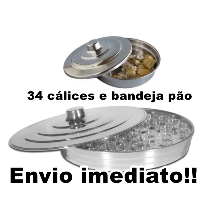 Bandeja Santa Ceia PRATA 56, 34, 16 OU bandeja pão ,escolher tamanho Santa Ceia do Senhor