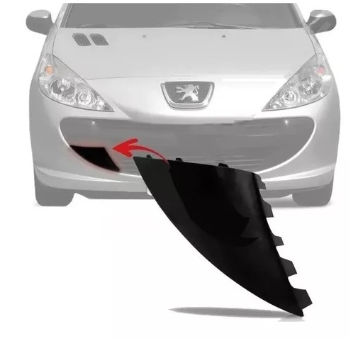 Tampa reboque engate parachoque dianteiro Peugeot 207 Hatch Sedan Passion 2007 2008 2009 2010 11 12 2013 capa acabamento
