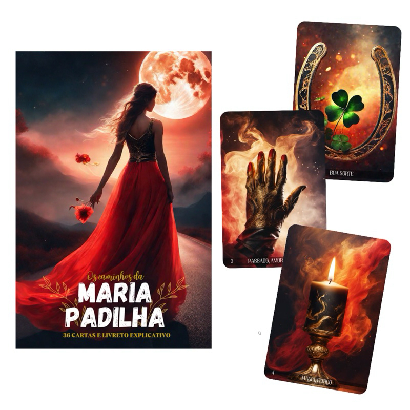 Baralho Tarô Oráculo Maria Padilha 36 Cartas Tarot 100% Plastificado E Manual
