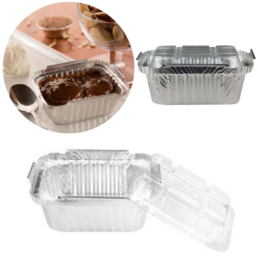 100un Marmitinha Alumínio 135ml Tampa Pet Retangular -DSMFS-WYDA Oferta em Oferta na Shopee