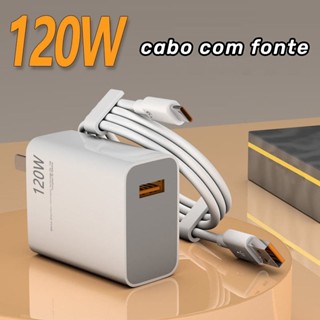 Carregador xiaomi Compatível 120W Cabo De Dados Tomada com Fonte Turbo Tipo C com anatel