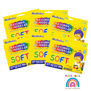 Kit Com 12 Caixas De Massinhas De Modelar Soft Acrilex em Oferta na Shopee