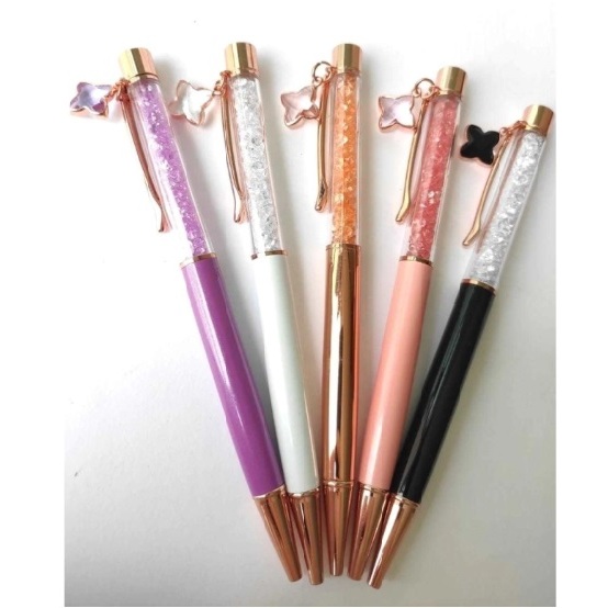 Caneta Pingente Luxo Cristal Premium - Papelaria Fofa / Papelaria Divertida / Material Escolar / Material de Escritório / Volta às aulas