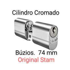 Cilindro Miolo Búzios 74 mm Original Stam Cromado Com parafuso Para Fechaduras 601 / 603 / 901