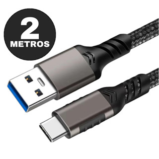 Cabo Tipo C Usb Carregador 3.4a Ultra Rápido 2 Metros Resistente Xiaomi / Samsung