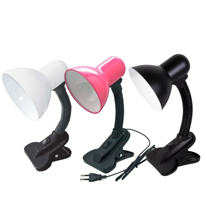 Luminaria De Mesa Com Garra Presilha Bivolt Leitura Estante Quarto Maquiagem Manicure OFERTA