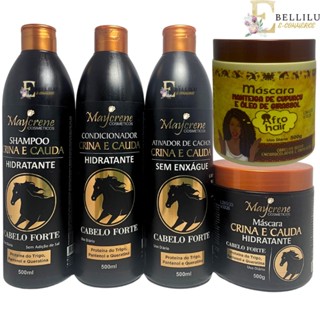 Kit crina e Cauda com ativador de cachos+ Máscara Hidratante Afro hair maycrene