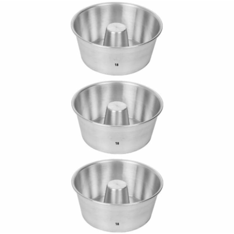 JOGO 3(TRÊS)Forma Bolo PUDIM C/TUBO N 18 Assadeira Alumínio em Oferta na Shopee