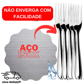 Jogo 12 Talheres 6 Garfos + 6 Colheres Aço Inox De alta Qualidade para refeições