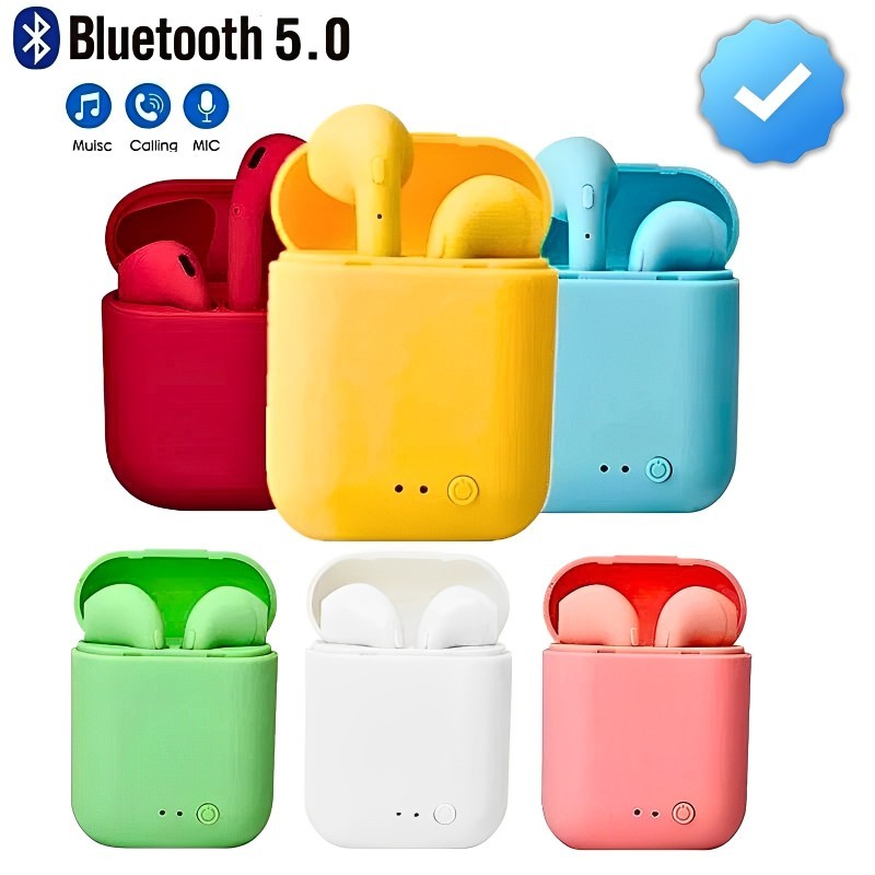Fone De Ouvido Sem Fio I12 Macaron Wireless Bluetooth 5.0 Celular Smartphone Android IOS