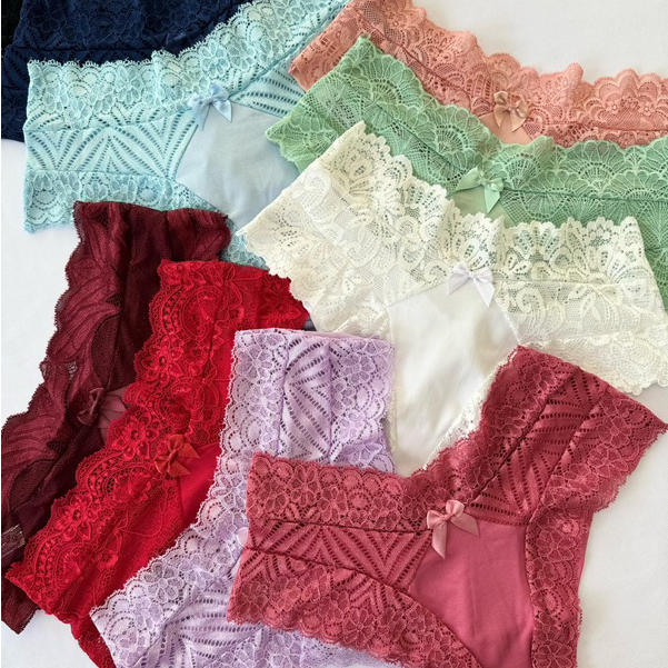 Kit 5 Calcinhas Renda Sexy Feminina Tanga Adulto Confortável Não Marca Lingerie Intíma