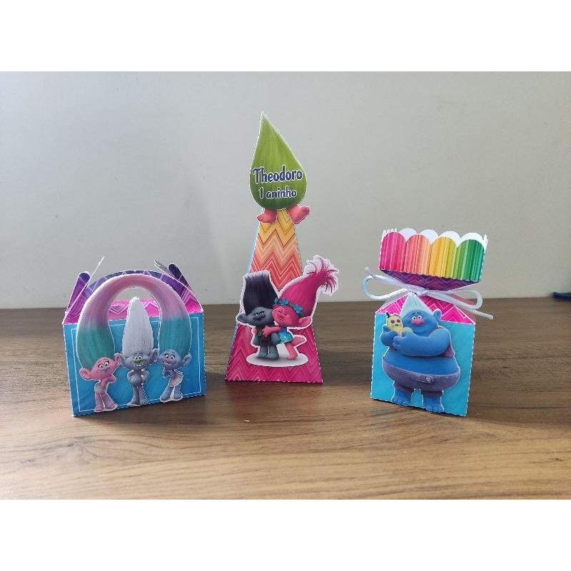 kit festa infantil/Trolls/ caixinhas personalizadas Trolls