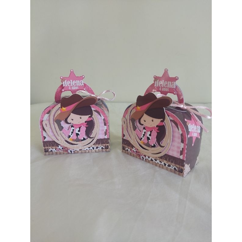 kit festa infantil/ Boiadeira/ caixinhas personalizadas