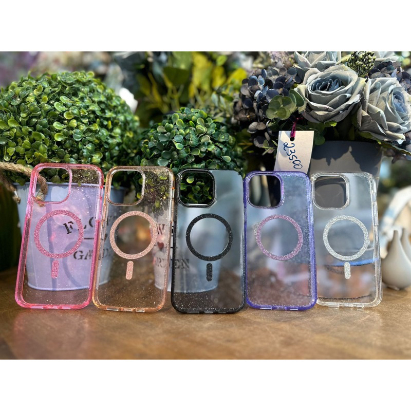 Capa Capinha Case De Luxo Transparente Acrílico Com Gliter MagSafe Para IPhone 11 12 13 13PRO 13PRO MAX 14 14PRO 14PRO MAX 15PRO 15PRO MAX 15 12PRO MAX 7PLUS 8PLUS