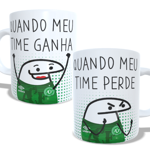 Caneca Flork times do Brasileirão Quando meu time ganha / quando meu time perde Chapecoense