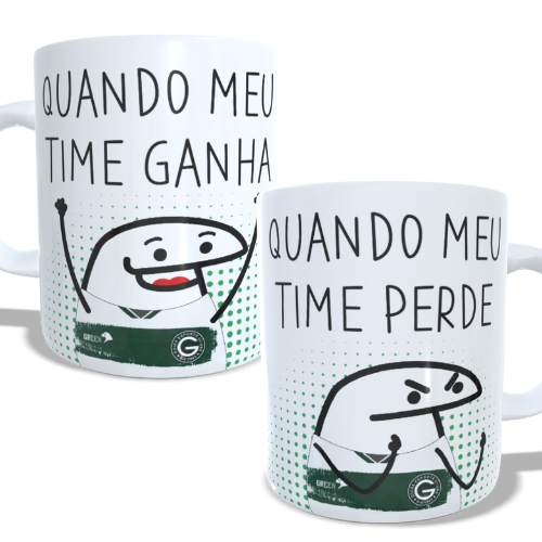 Caneca Flork times do Brasileirão Quando meu time ganha / quando meu time perde Goias