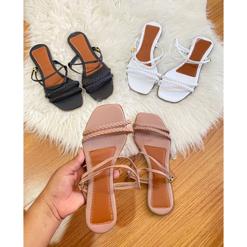 TRANÇADA sandália Rasteirinha Trançada Chinelo Sandália Rasteira  Confortável  Barata rasteirinha