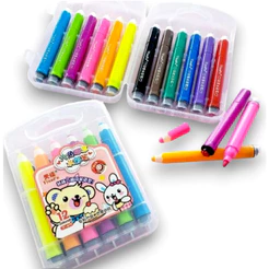 Caneta Canetinha com Carimbo Hidrografica Pincel Estojo Escolar