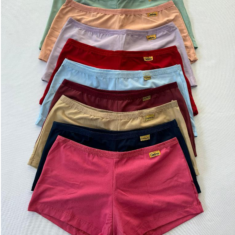 Kit Shortinho Conforto Estilo Boxer Não Marca Forro Algodão Lingerie Feminina Adulto Para Dormir