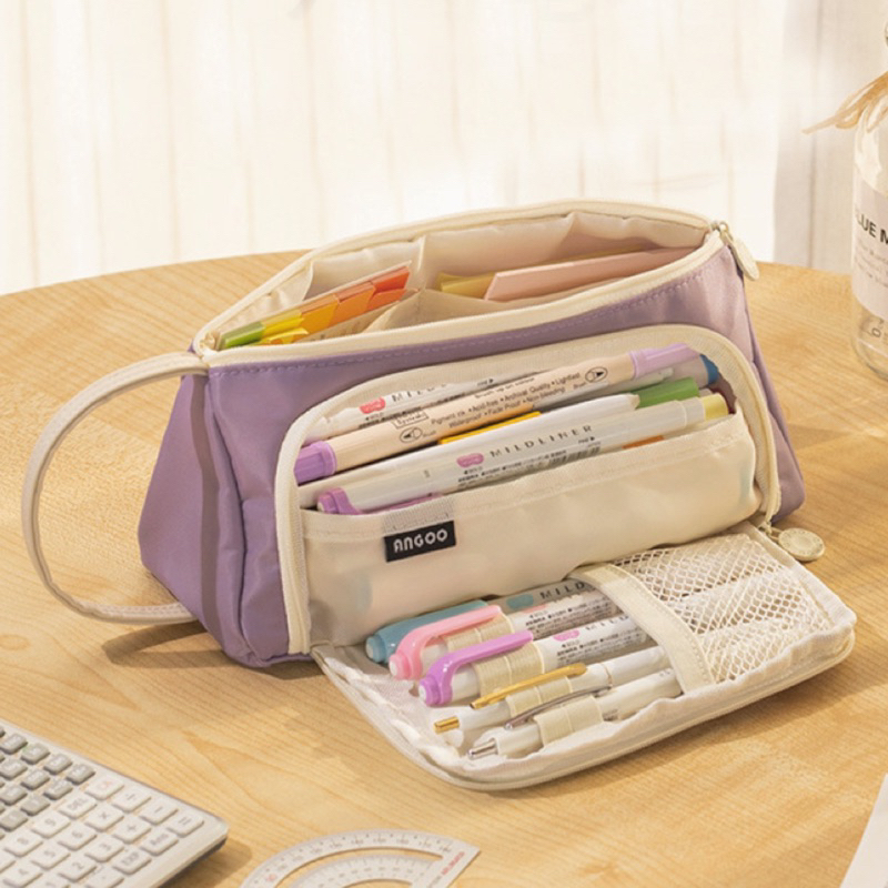 Estojo De Lápis Multifuncional Bolsa De Armazenamento Organizador Papelaria Escolar/Estojo Escolar feminino/necessaire/ em Oferta na Shopee