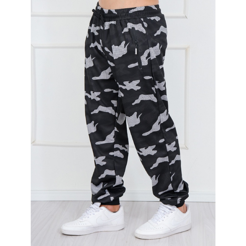calça  moletom camuflada academia masculino
