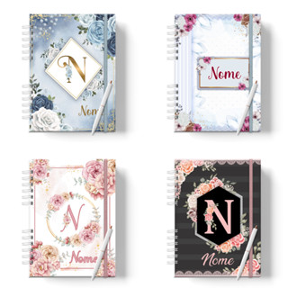 Caderno De Anotações Floral Tipo Agenda Caderno Personalizado Com Nome