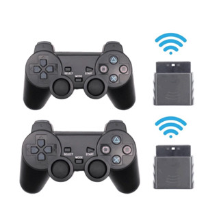 Kit 2 Controle Sem Fio/com fio Para Ps2 P2 De Video Game
