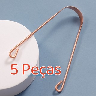 Kit 5 Para Raspagem Lingual Higiene Saúde Bucal Raspador Língua 100% Cobre Puro Higieniza…