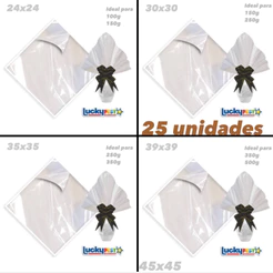 25 Saco Express para Ovos de Pascoa 100-150-250-350-500-700-1000 Gramas Incolor 30% OFF (CHOCO)