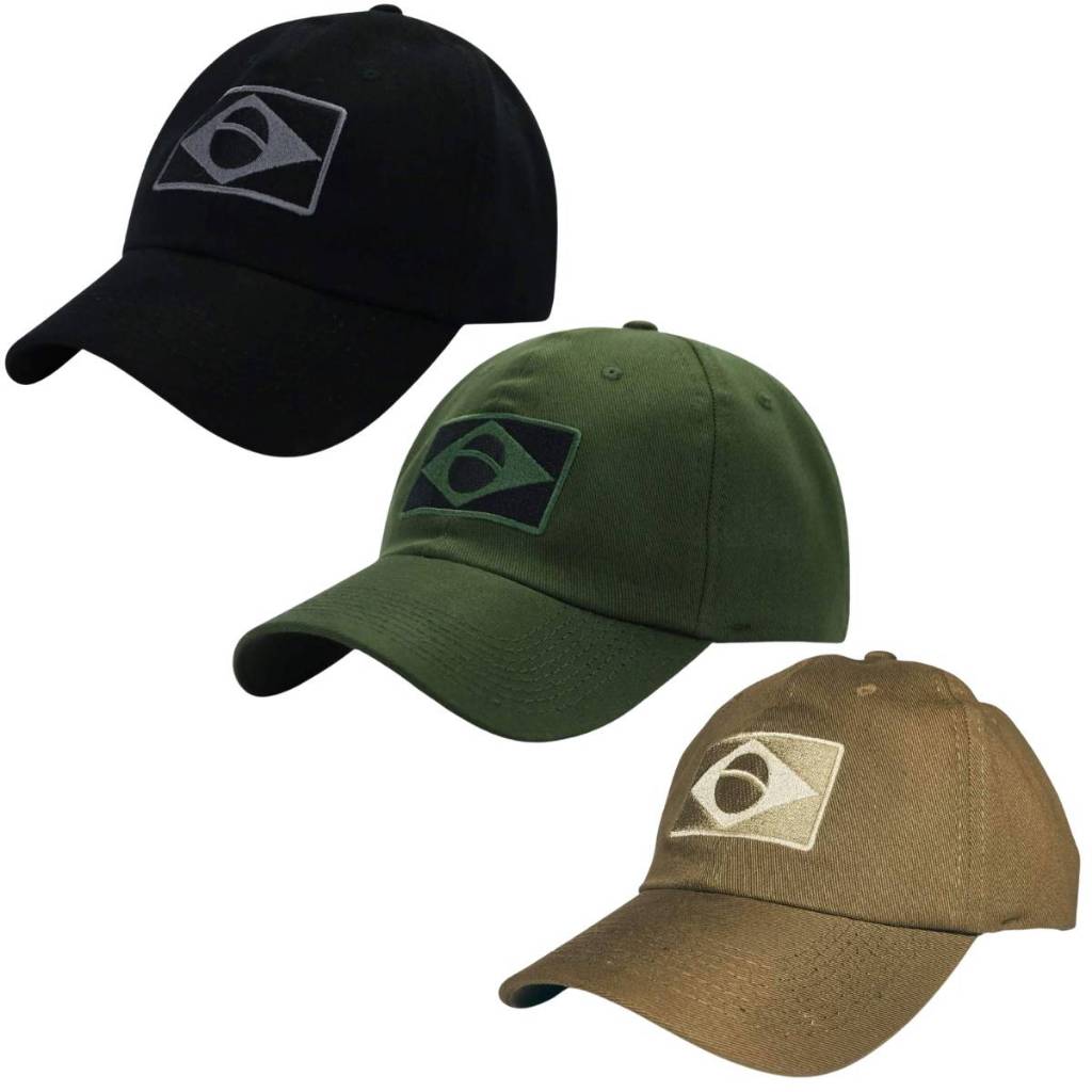 Kit 3 Boné Tático Militar Bandeira Brasil Bordado Camuflado Preto Verde Ajustável Patriota