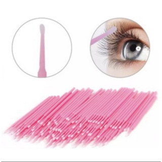 kit 100 Microbrush Cotonete Alongamento Cílios Fio A Fio100 Aplicador de batom alongamento cilios