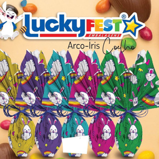 25 Sacos Para Embalar Ovo Páscoa  Envelope Express 100g 150g 250g 350g INFANTIL ARCO IRIS OFF em Oferta na Shopee