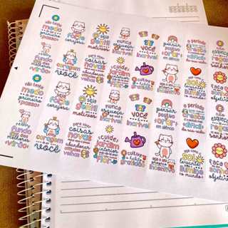 Cartela com 70 adesivos de frases 3 motivacionais ACABAMENTO FOSCO no tamanho 3x4cm modelo 3 em Oferta na Shopee