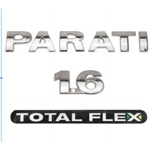 Emblema  Cromado Kit 3 Peças PARATI 1.6 TotalFlex G3 VW..