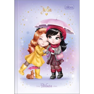 Caderno Brochura Escolar Jolie Tilibra Jolie  Adesivos Infantil Juvenil Feminino Promoçao