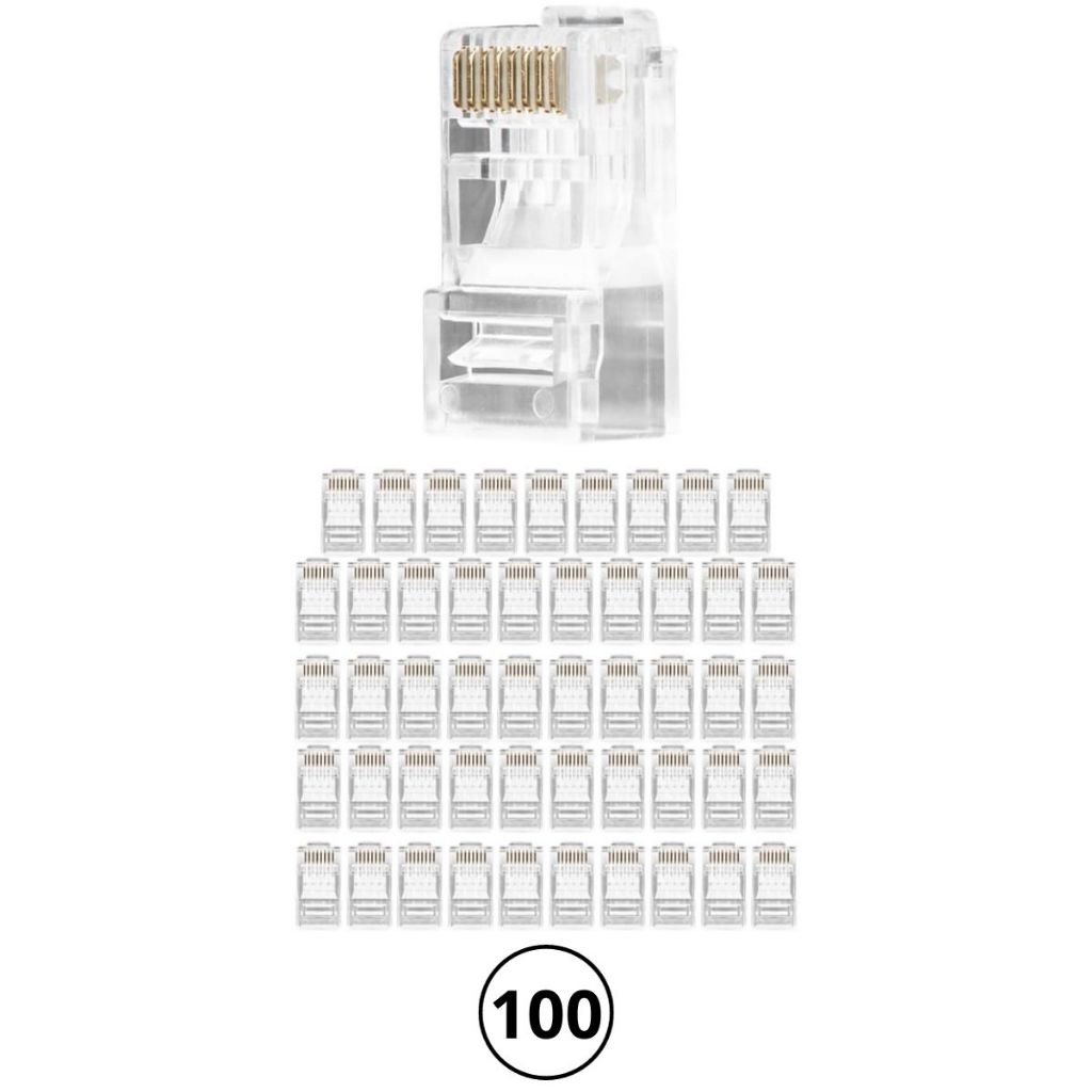 Conector Plug Macho Conexão Rj45 Cat5e Intelbras Conex 1000 Para Cabo de Rede Lan 100 Unidades