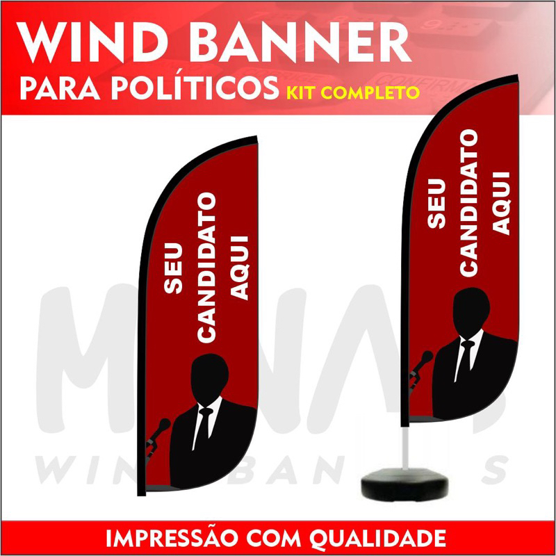 Wind Banner para Política - Eleitor/ Prefeito/ Vereador/ Presidente