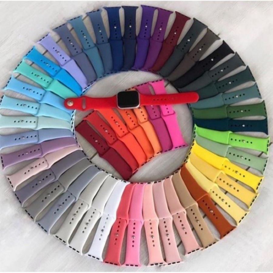 Pulseira Apple Watch Silicone Compatível Relógio 38mm/40mm/41mm 42mm/44mm/45mmS/M ou M/L em Oferta na Shopee